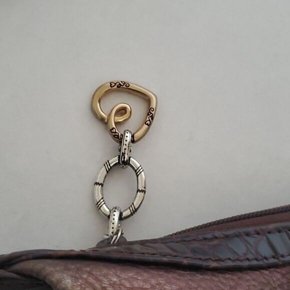 BRIGHTON Metallic Bronze Leather Small Hobo Bag‎ - Picture 4 of 9